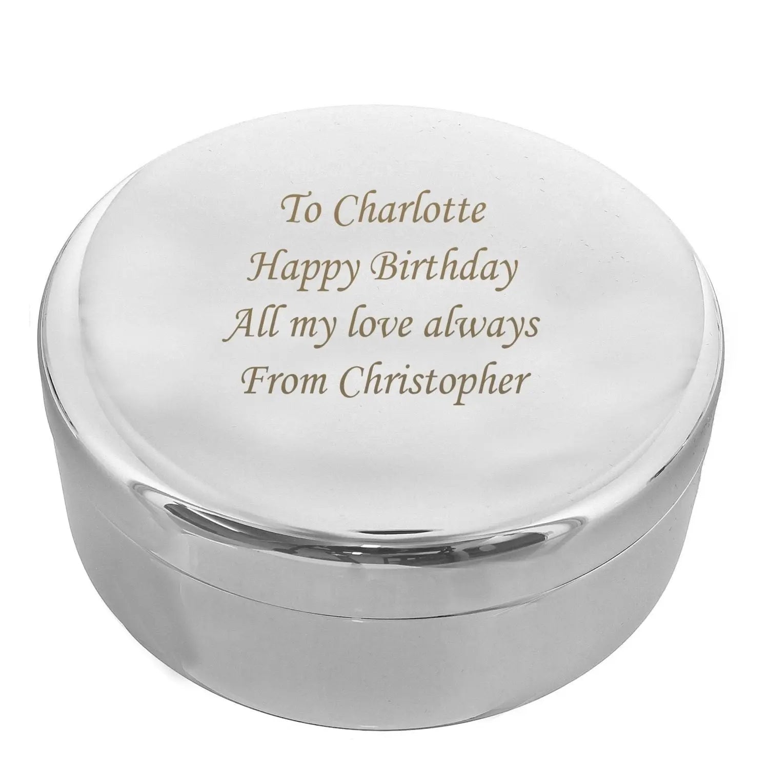 Personalised Round Trinket Box: 5 - Trinket Boxes By Gift Moments