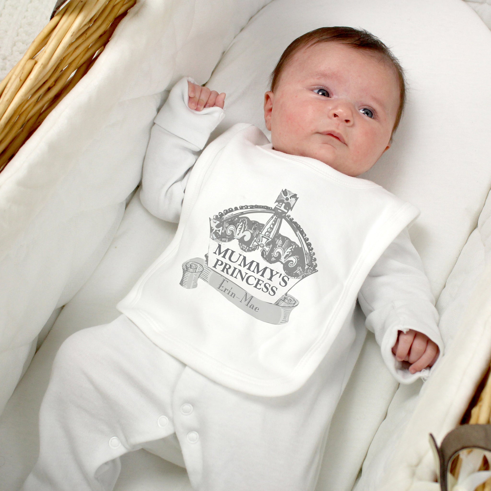 Personalised Royal Crown Bib: 3 - Baby Clothing By Gift Moments