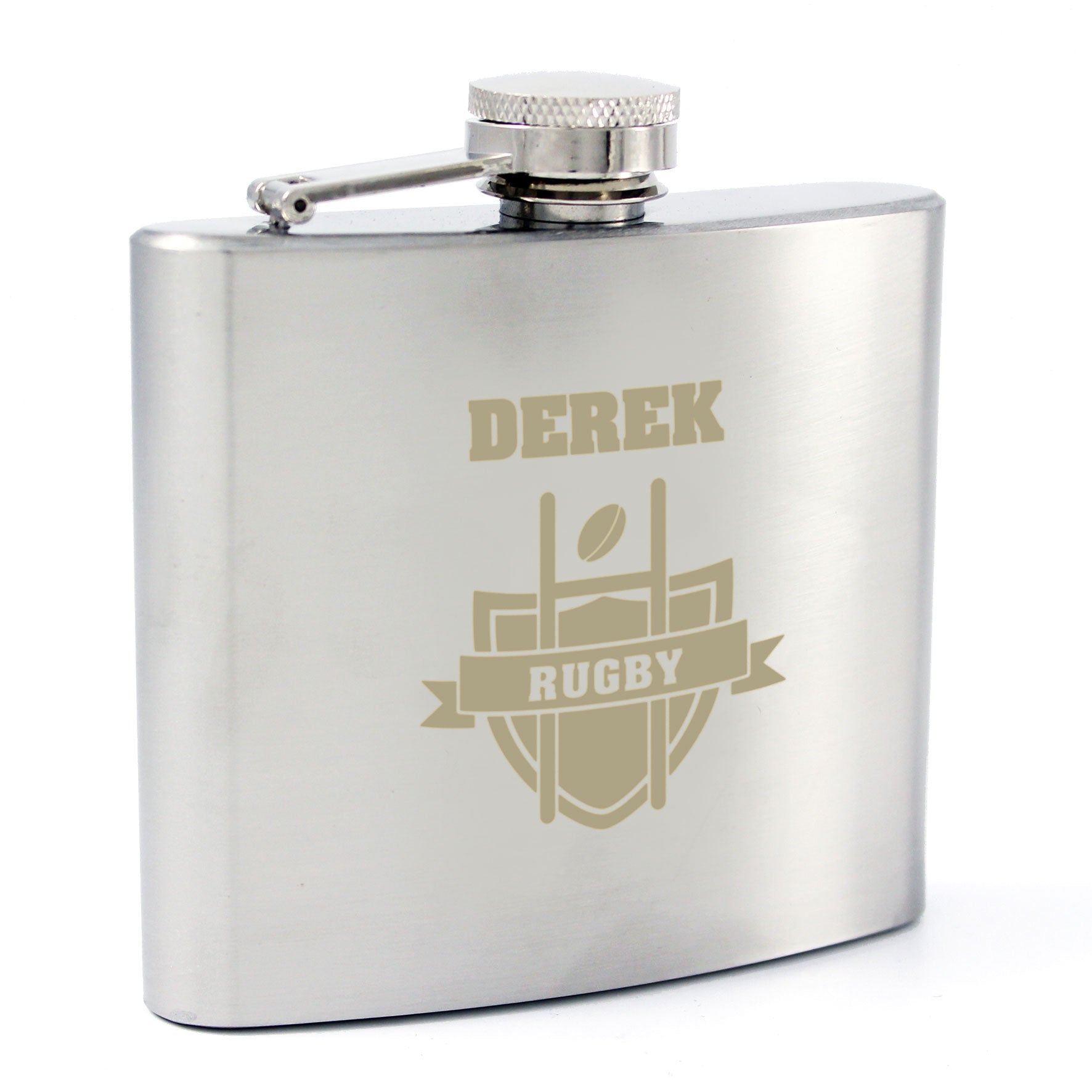 Personalised Rugby Hip Flask: 6 - Hip Flasks By Gift Moments