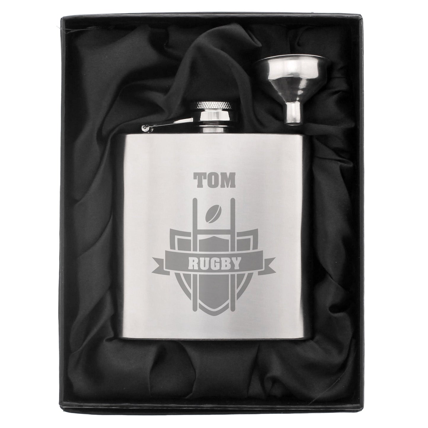 Personalised Rugby Hip Flask: 2 - Hip Flasks By Gift Moments