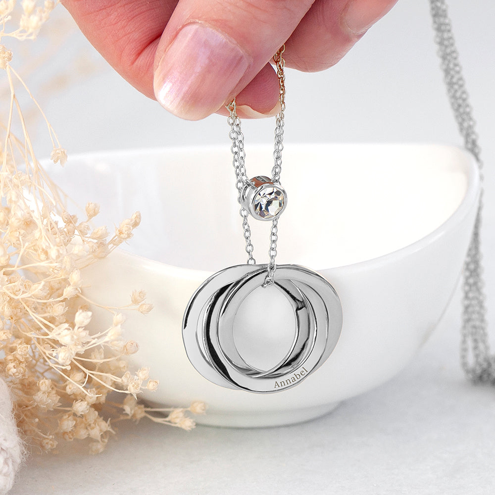 Personalised Russian Ring Layered Necklaces: 4 - Necklaces By Gift Moments