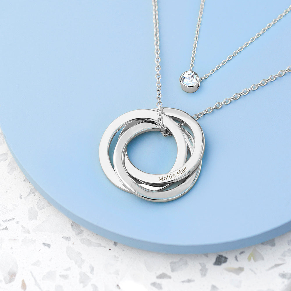 Personalised Russian Ring Layered Necklaces: 6 - Necklaces By Gift Moments