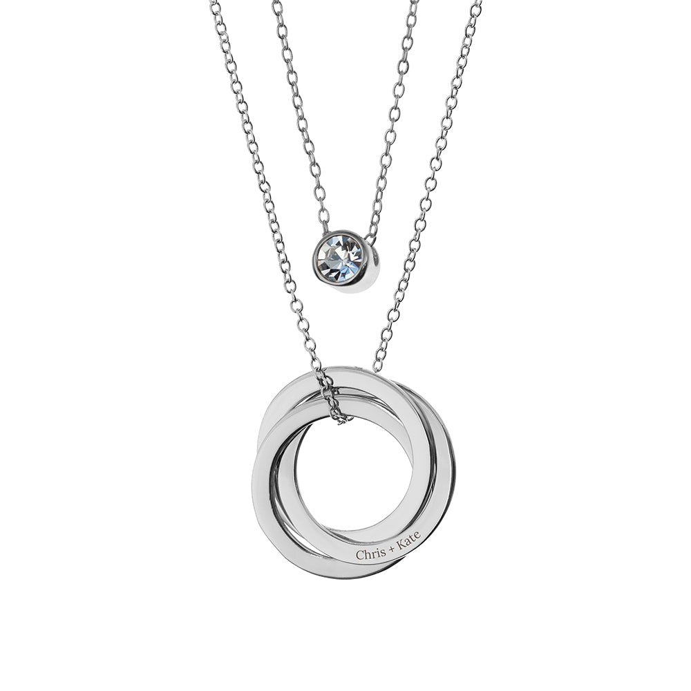 Personalised Russian Ring Layered Necklaces: 8 - Necklaces By Gift Moments