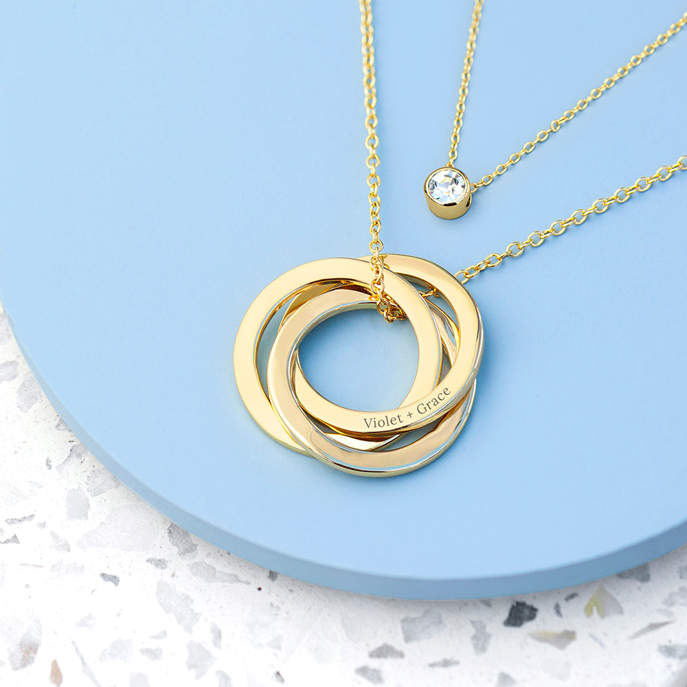 Personalised Russian Ring Layered Necklaces: 5 - Necklaces By Gift Moments