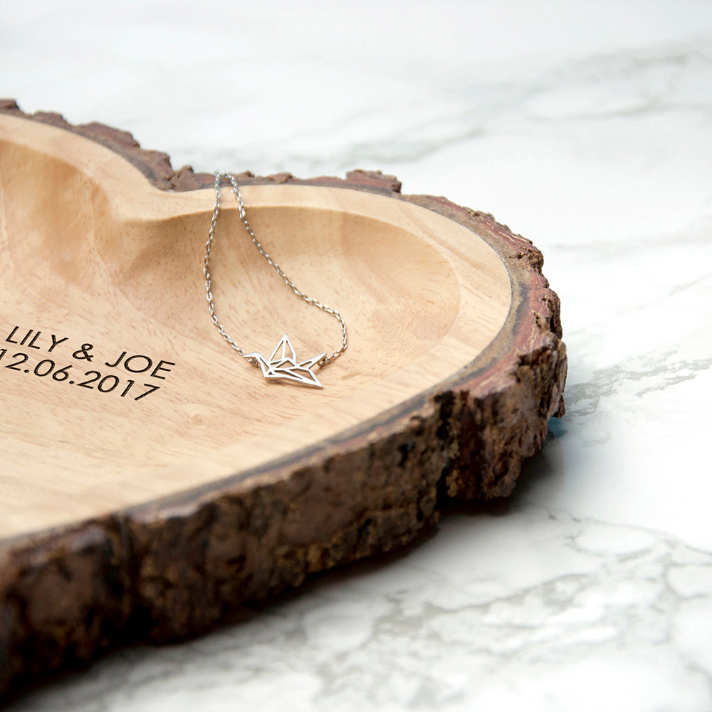 Personalised Rustic Carved Wooden Heart Dish: 4 - Keepsakes By Gift Moments