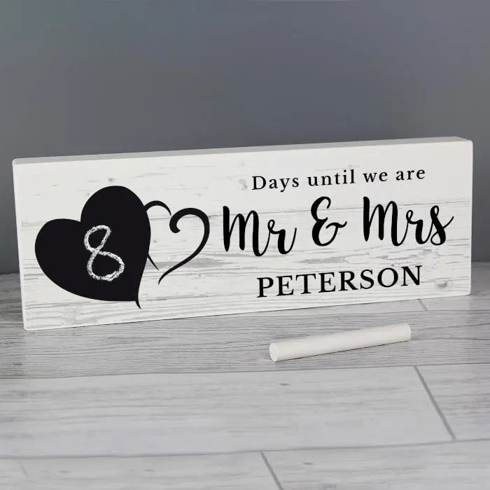 Personalised Rustic Chalk Countdown Wooden Block Sign - Shop Signs & Plaques At Gift Moments - 1