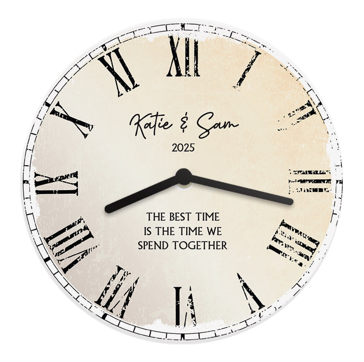 Personalised Rustic Large Wooden Clock: 5 - Clocks By Gift Moments