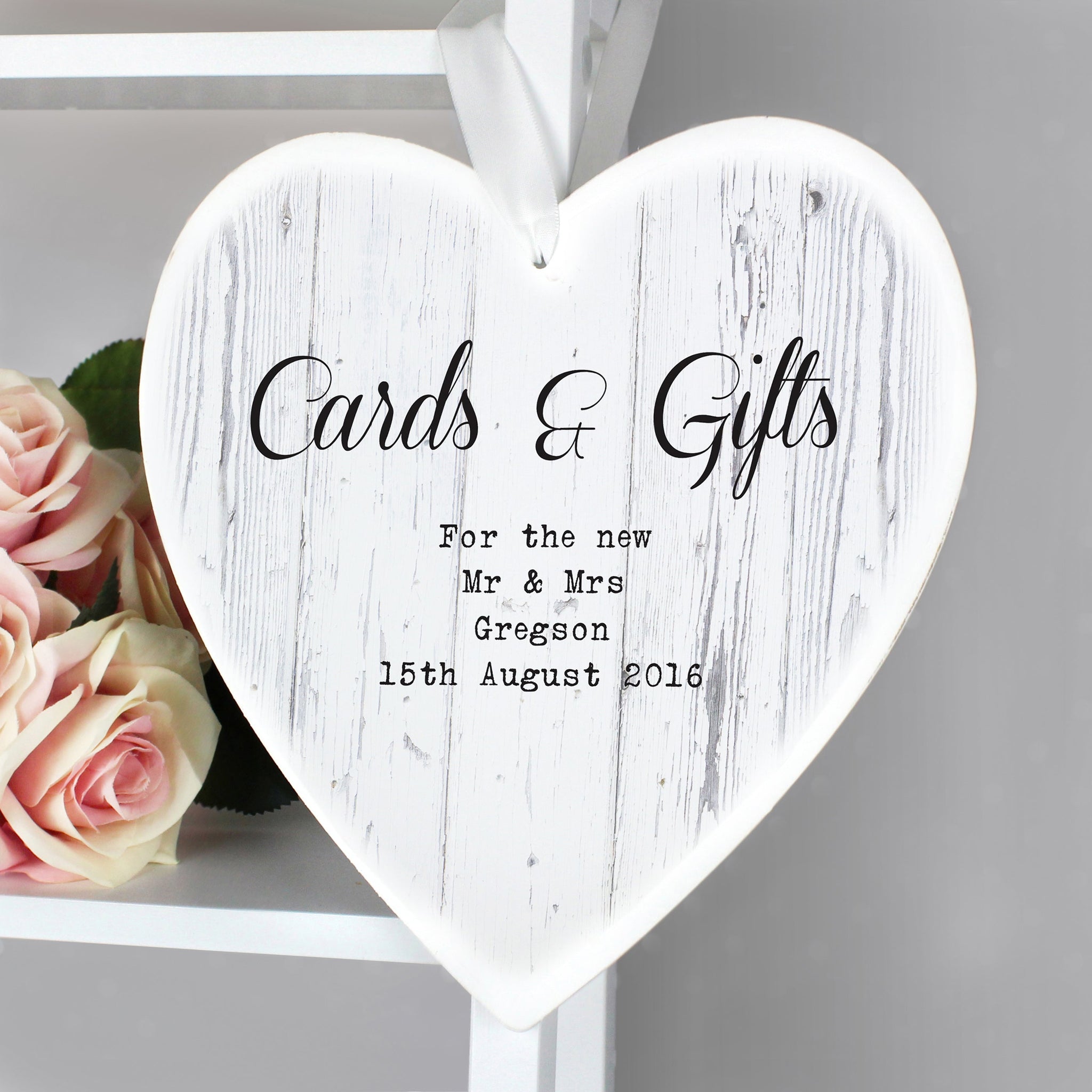 Personalised Rustic Large Wooden Heart Decoration: 3 - Decorations By Gift Moments