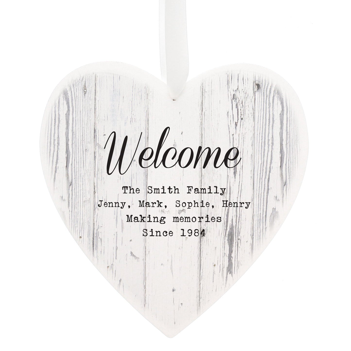 Personalised Rustic Large Wooden Heart Decoration: 2 - Decorations By Gift Moments