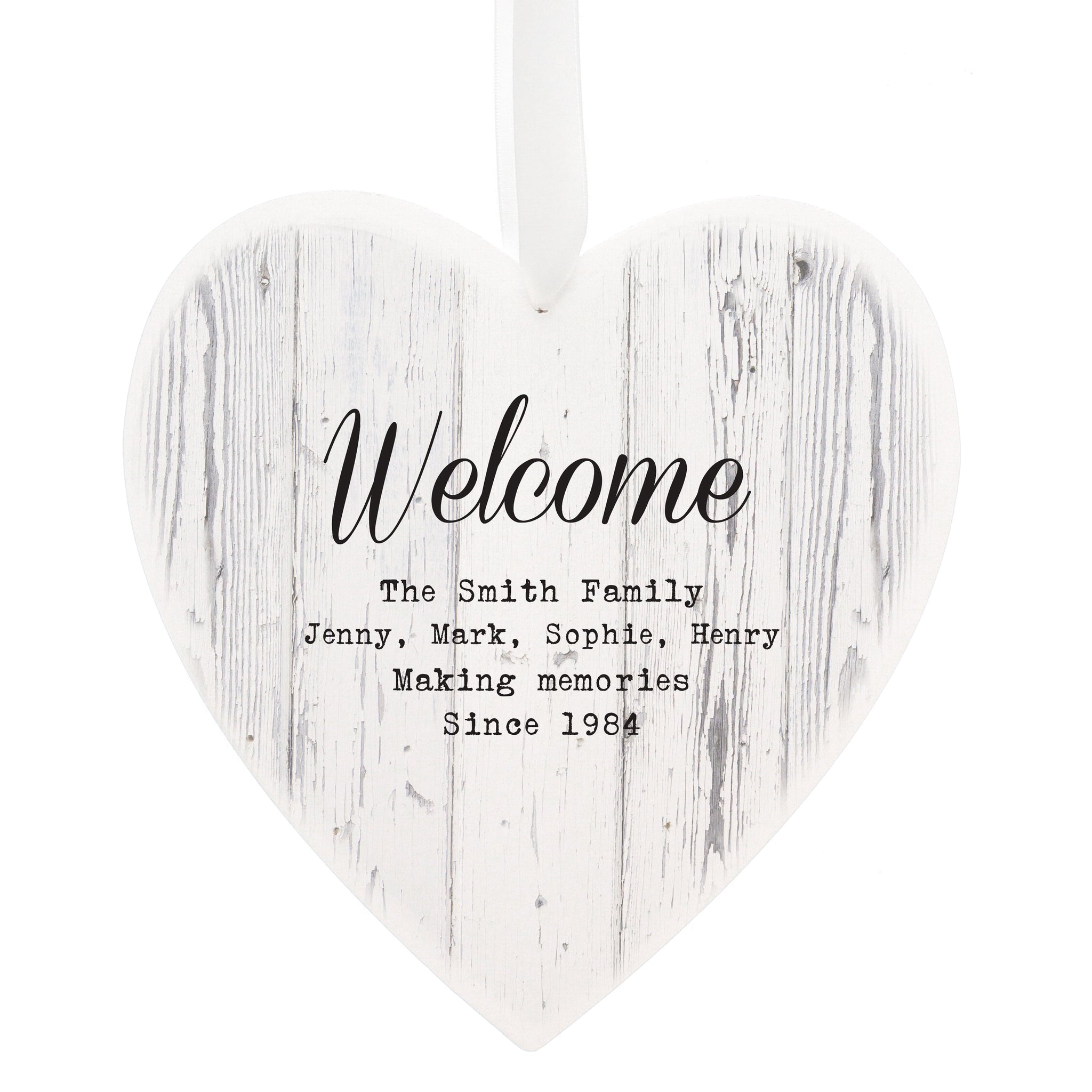 Personalised Rustic Large Wooden Heart Decoration: 2 - Decorations By Gift Moments