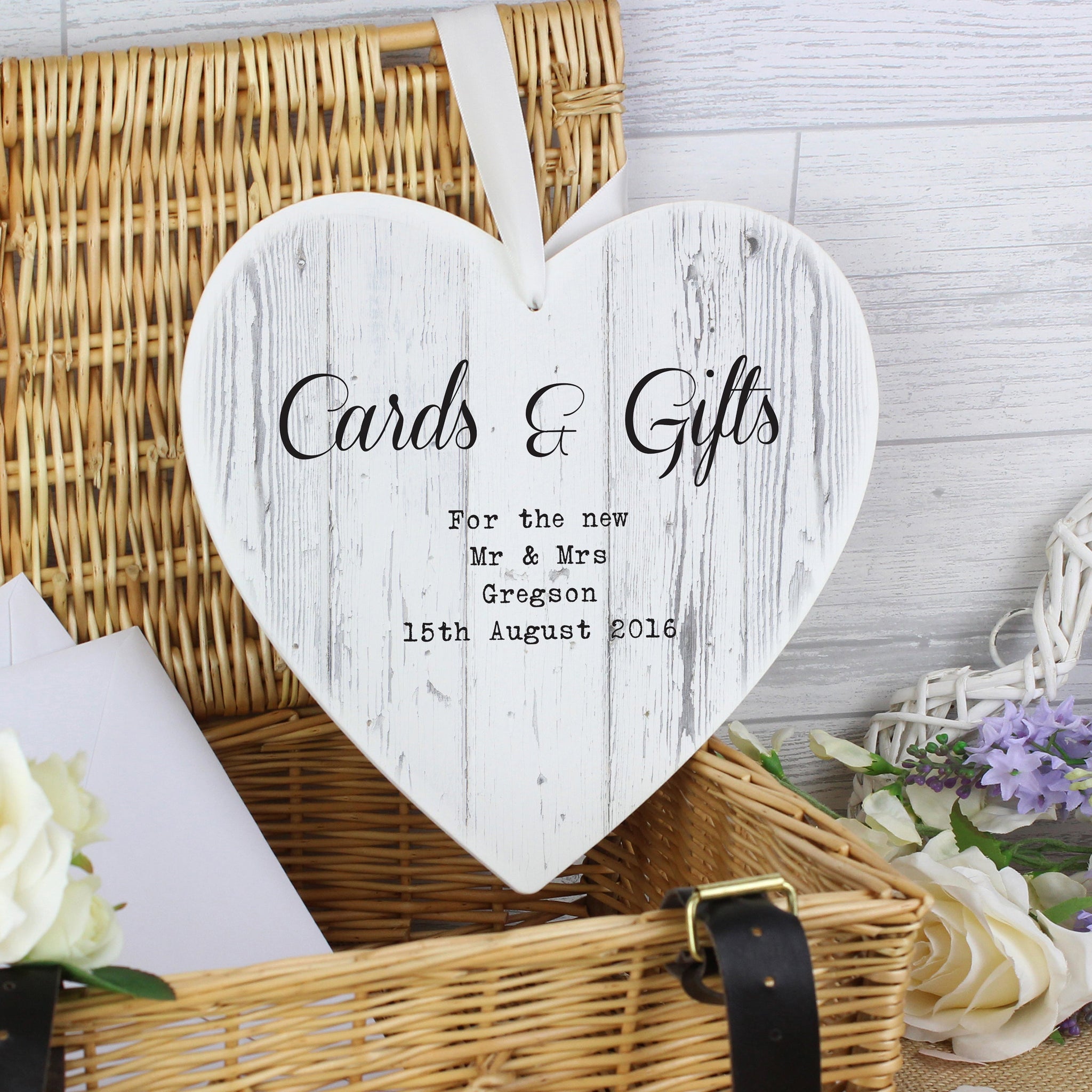 Personalised Rustic Large Wooden Heart Decoration: 6 - Decorations By Gift Moments