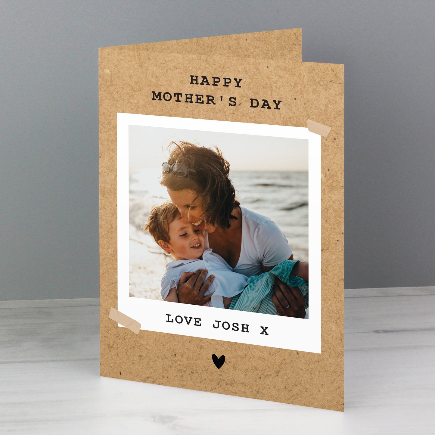 Personalised Rustic Polaroid Photo Upload Card: 8 - Greeting Cards By Gift Moments