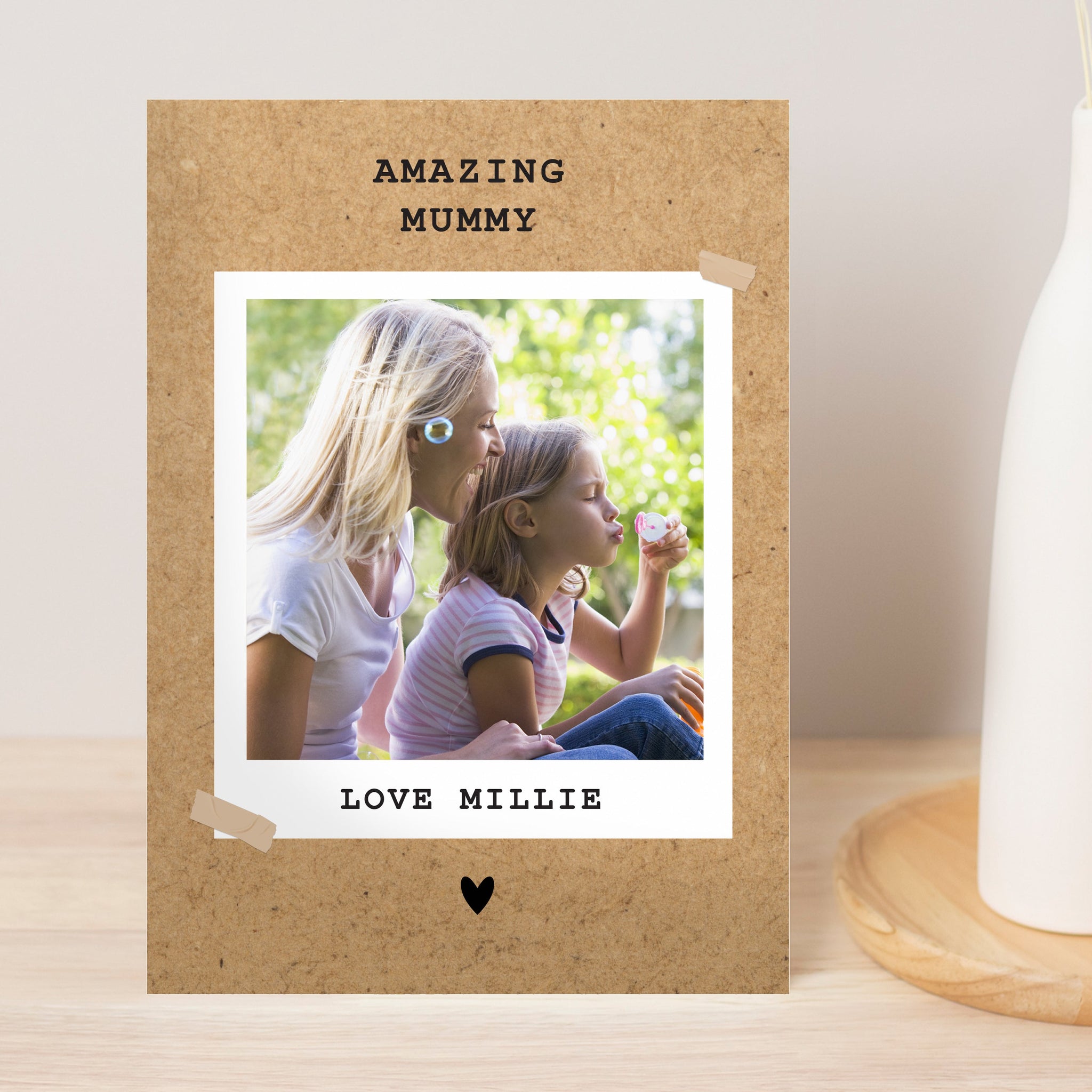 Personalised Rustic Polaroid Photo Upload Card: 4 - Greeting Cards By Gift Moments