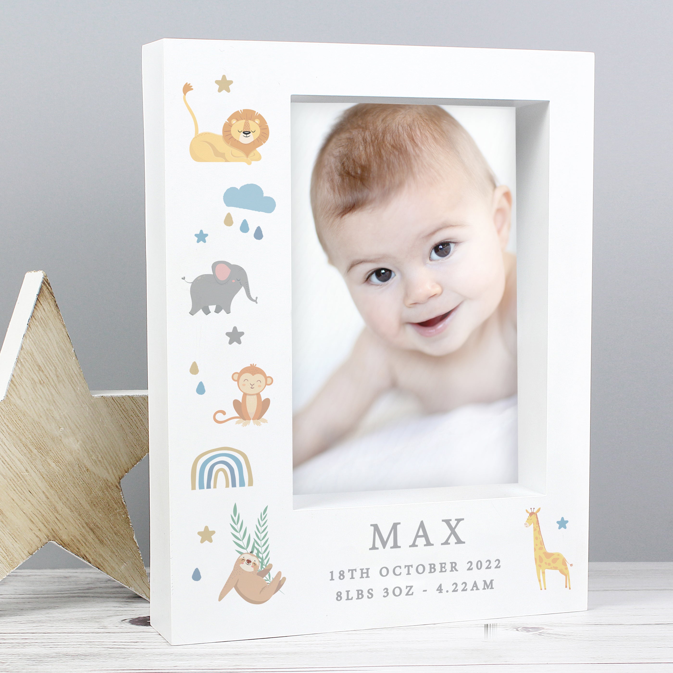 Personalised Safari Animals 5x7 Box Photo Frame - Shop Photo Frames At Gift Moments - 3