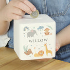 Personalised Safari Animals Ceramic Square Moneybox - Shop Money Boxes At Gift Moments - 2