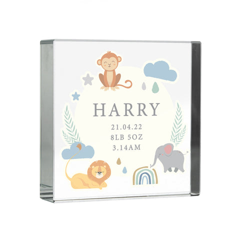 Personalised Safari Animals Crystal Token: 5 - Crystal Tokens By Gift Moments
