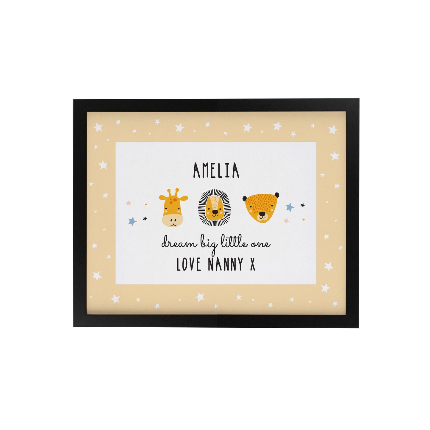 Personalised Safari Animals Framed Prints: 8 - Framed Prints By Gift Moments