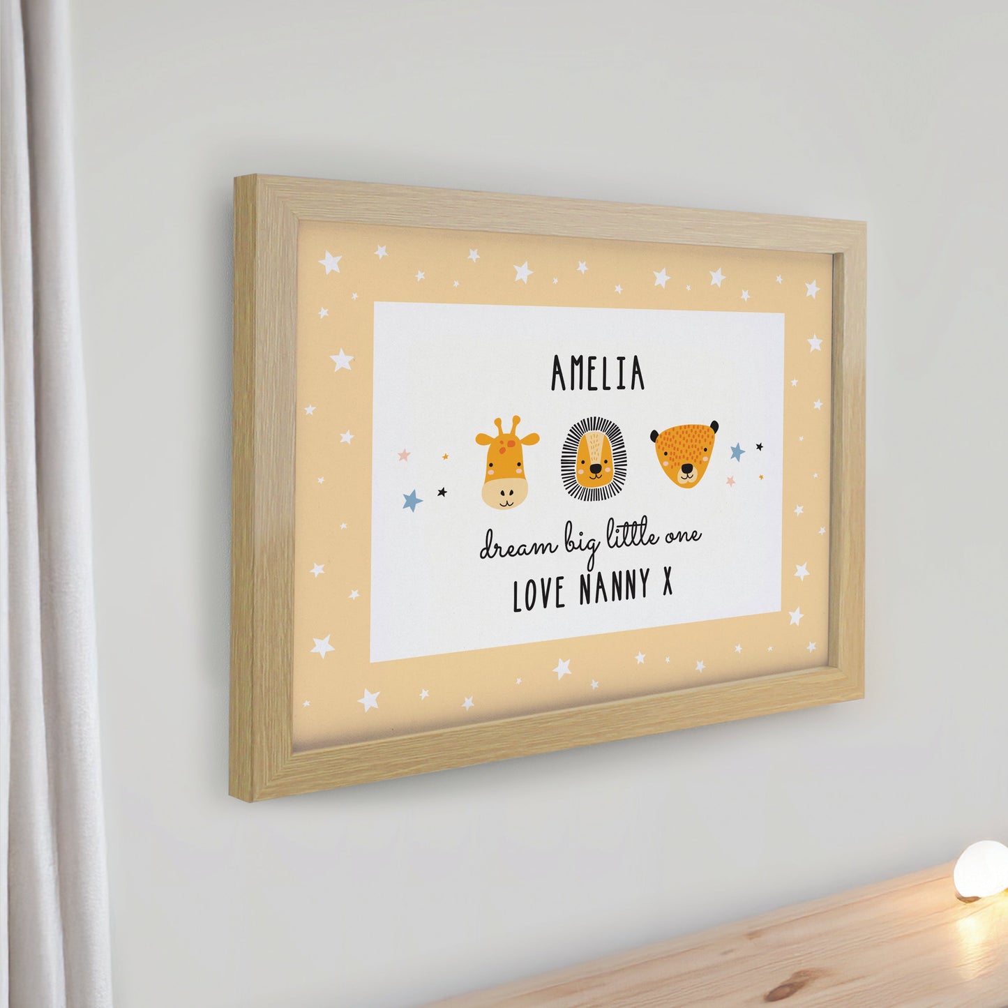 Personalised Safari Animals Framed Prints: 4 - Framed Prints By Gift Moments