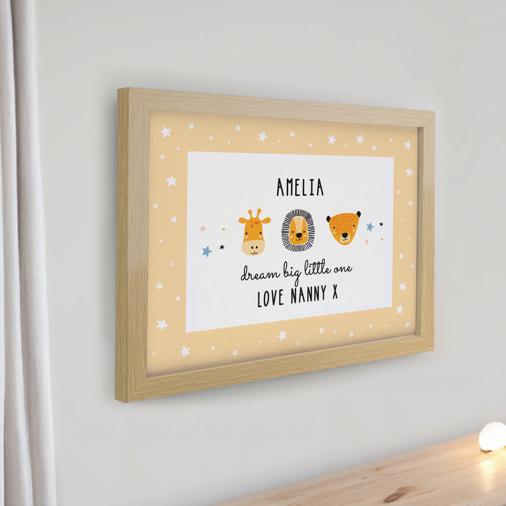 Personalised Safari Animals Framed Prints: 4 - Framed Prints By Gift Moments