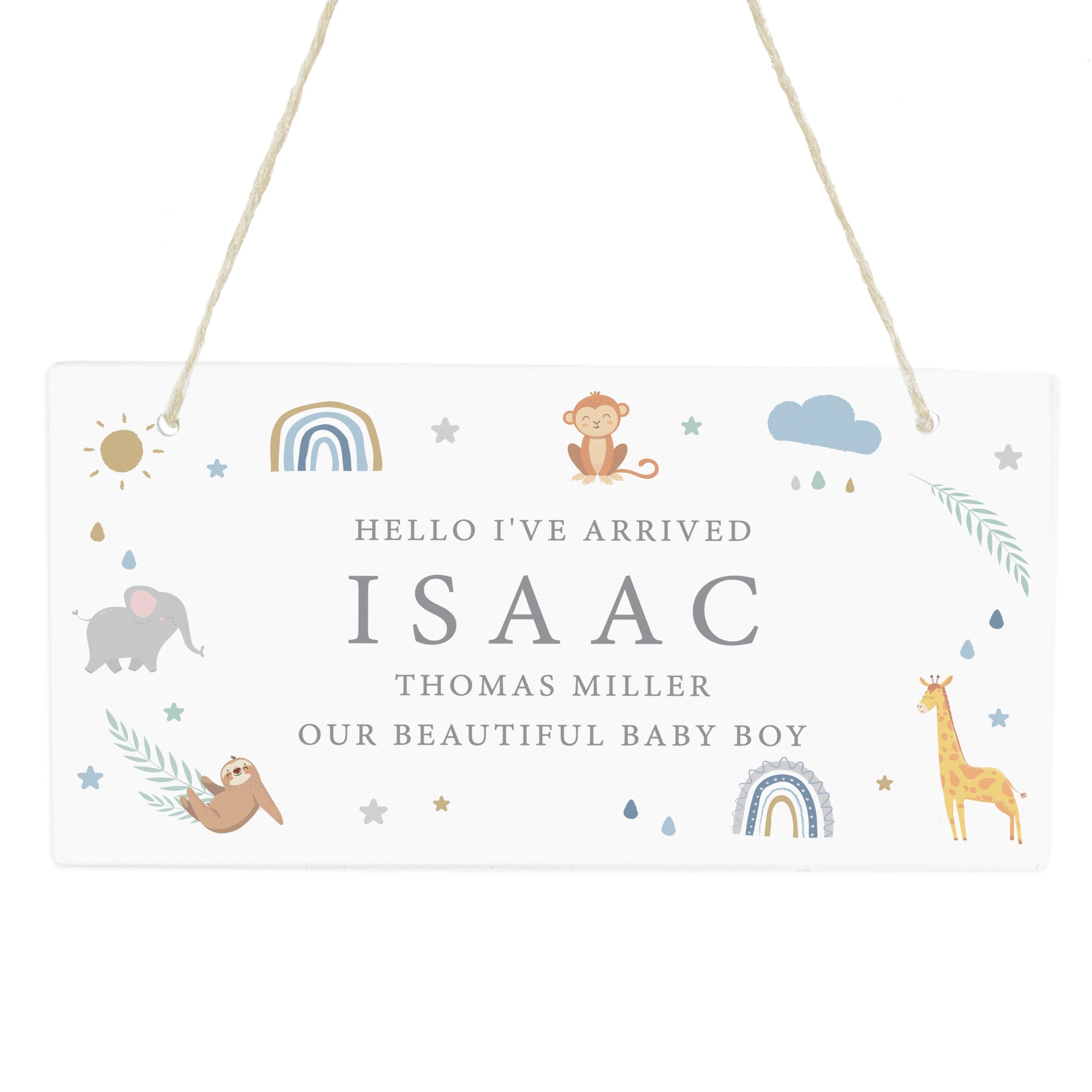 Personalised Safari Animals Wooden Sign: 5 - Signs & Plaques By Gift Moments