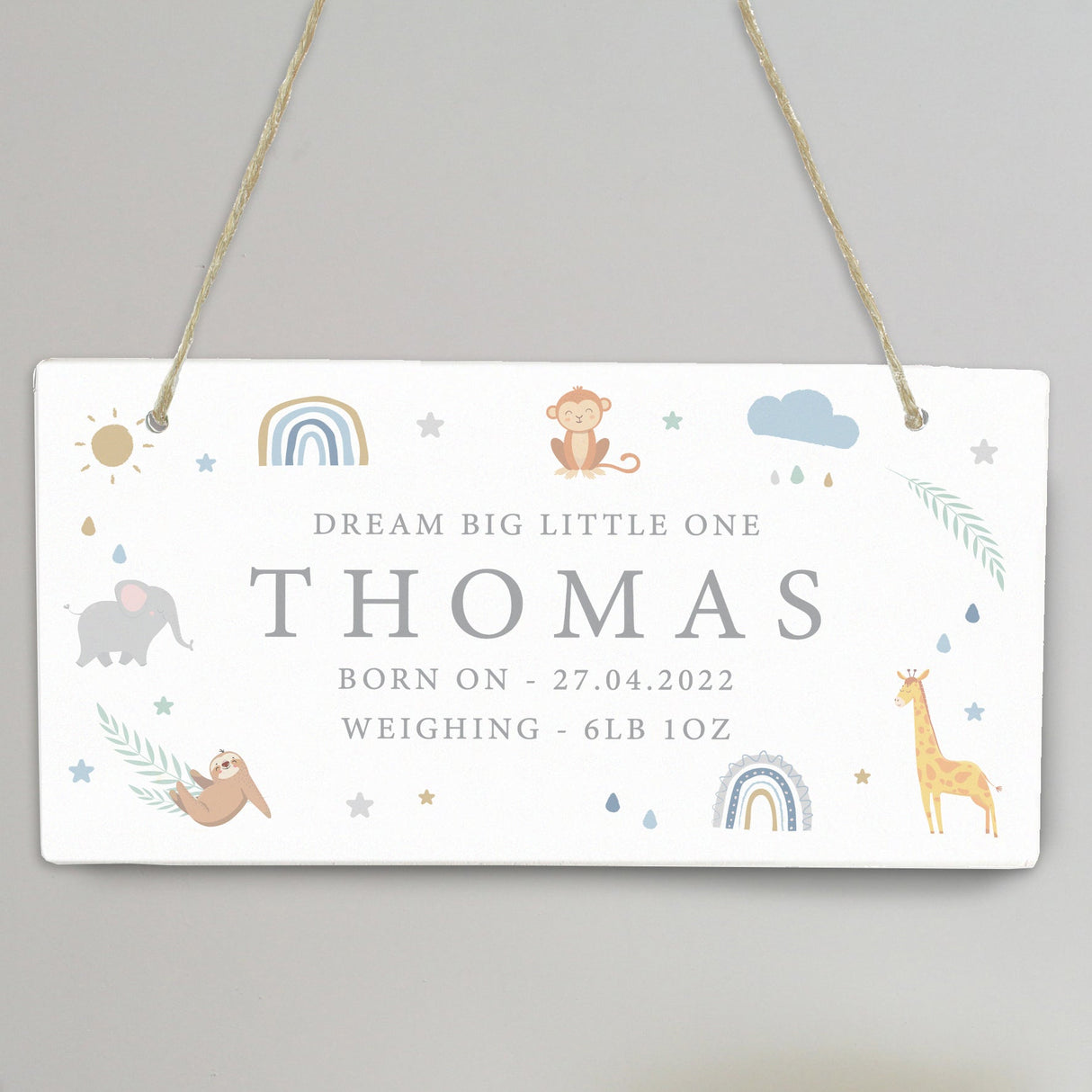 Personalised Safari Animals Wooden Sign: 4 - Signs & Plaques By Gift Moments