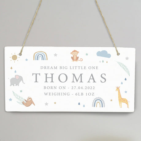 Personalised Safari Animals Wooden Sign: 4 - Signs & Plaques By Gift Moments