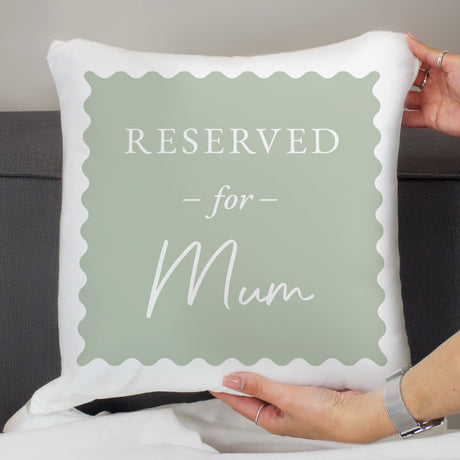 Personalised Sage Green Reserved For Cushion: 2 - Cushions By Gift Moments