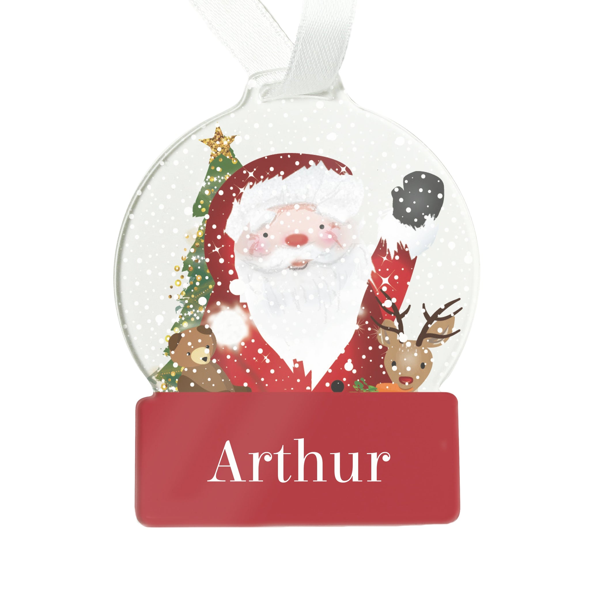 Personalised Santa Acrylic Snowglobe Decoration: 5 - Christmas Decorations By Gift Moments