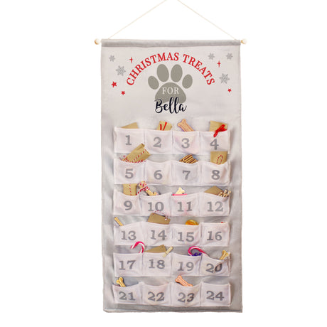 Personalised Santa Advent Calendar In Silver Grey: 5 - Advent Calendars By Gift Moments