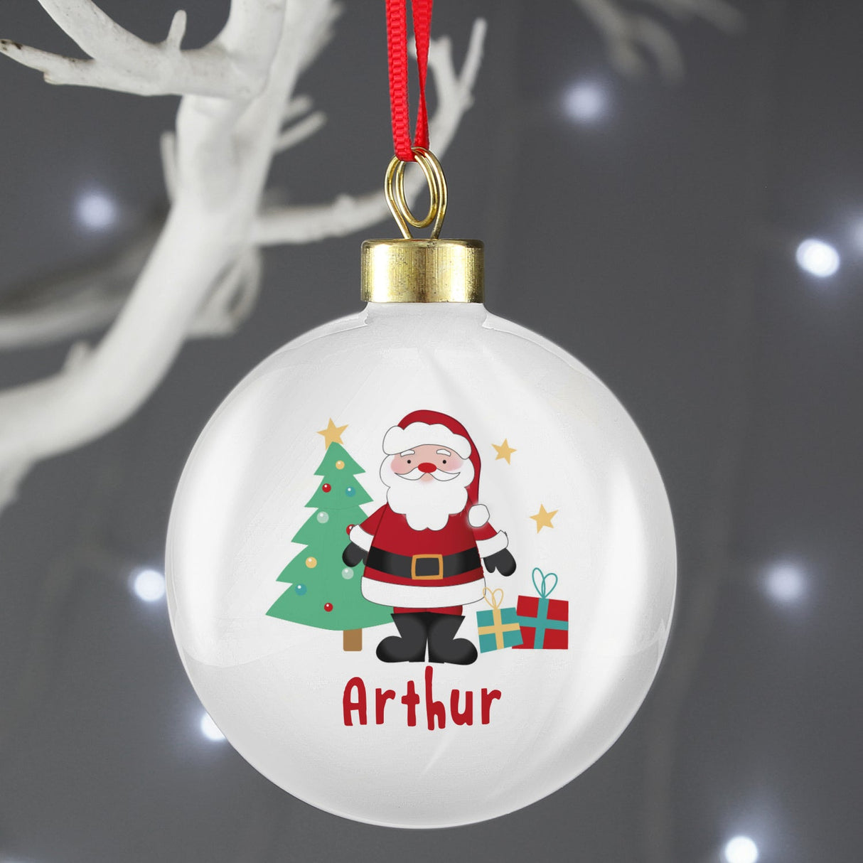 Personalised Santa Bauble: 2 - Christmas Baubles By Gift Moments