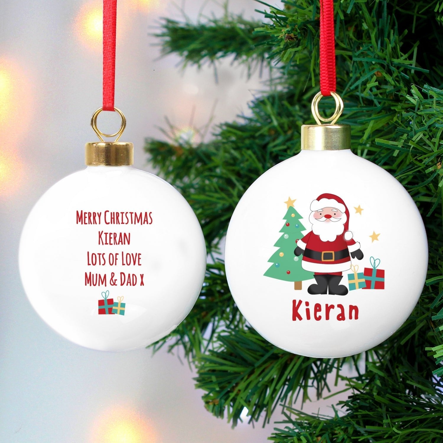 Personalised Santa Bauble - Shop Christmas Baubles At Gift Moments - 1