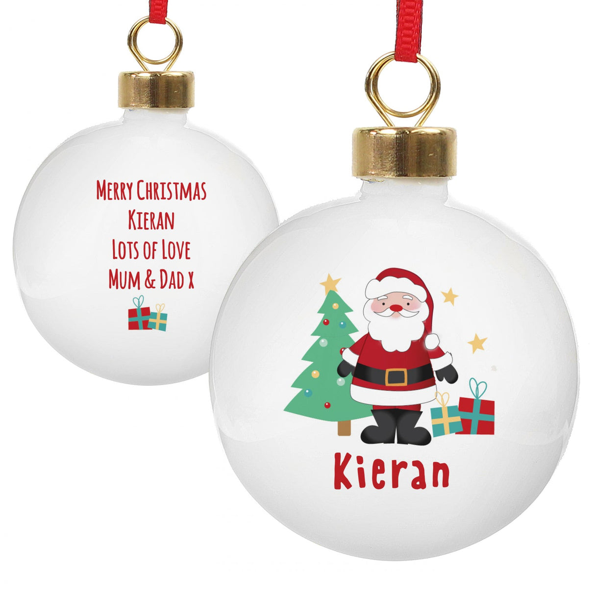 Personalised Santa Bauble: 3 - Christmas Baubles By Gift Moments