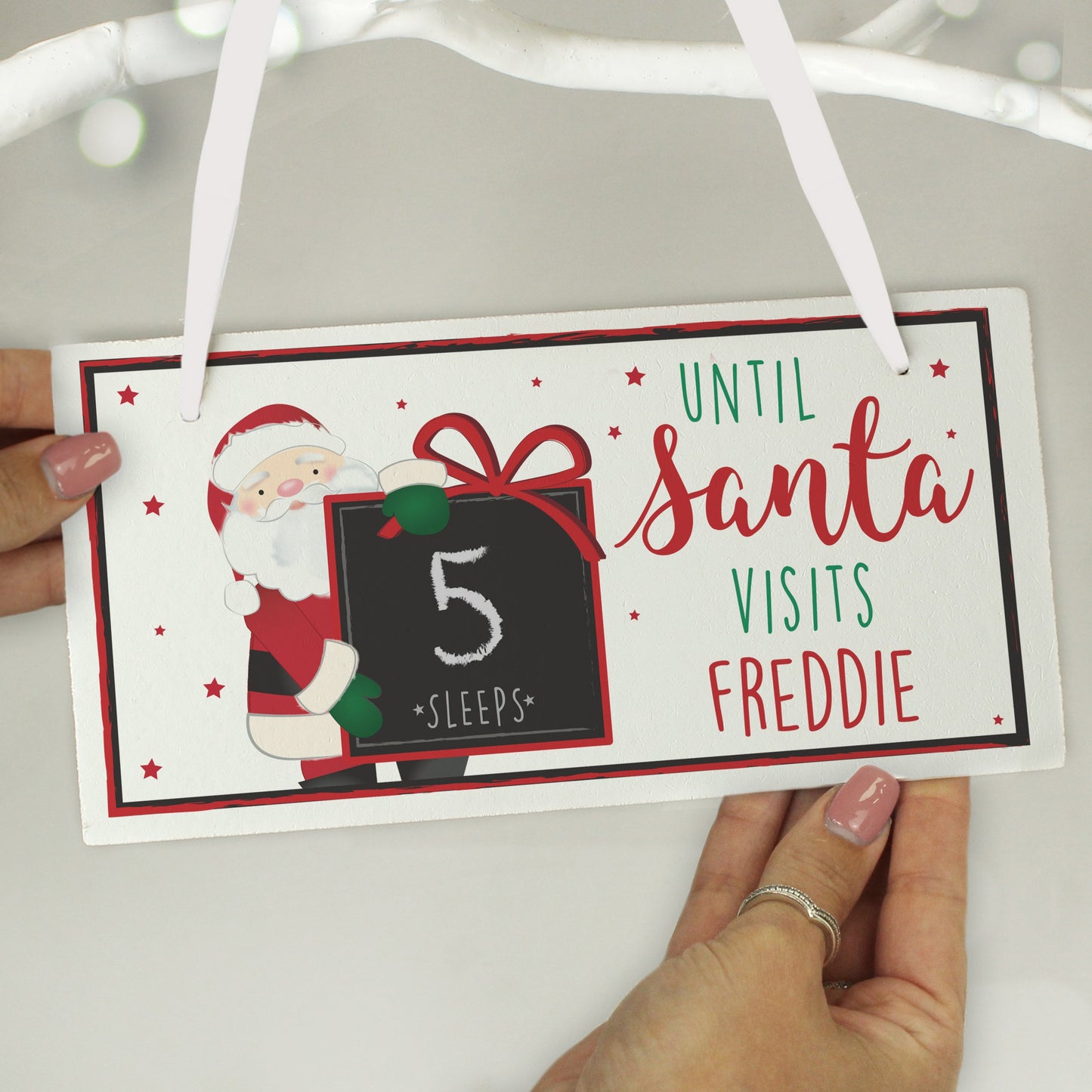Personalised Santa Christmas Chalk Countdown Sign: 1 - Signs & Plaques By Gift Moments