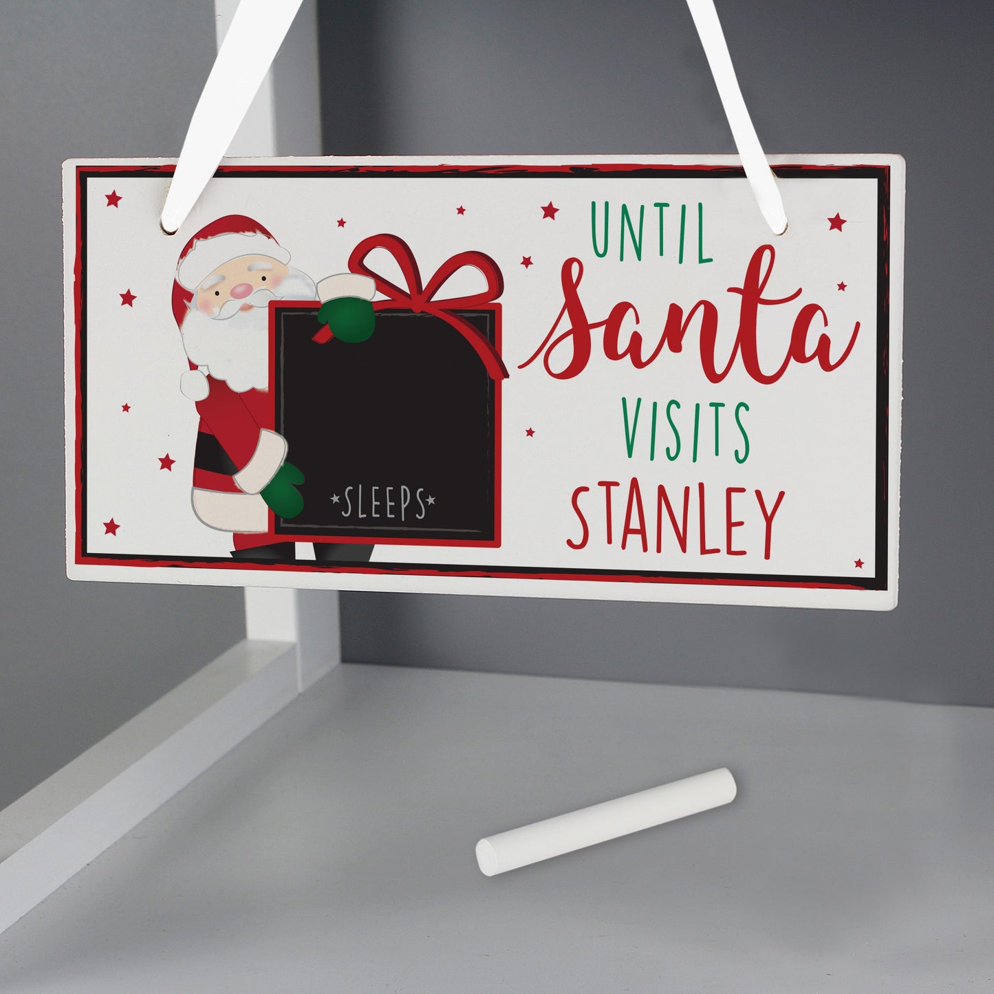 Personalised Santa Christmas Chalk Countdown Sign: 3 - Signs & Plaques By Gift Moments