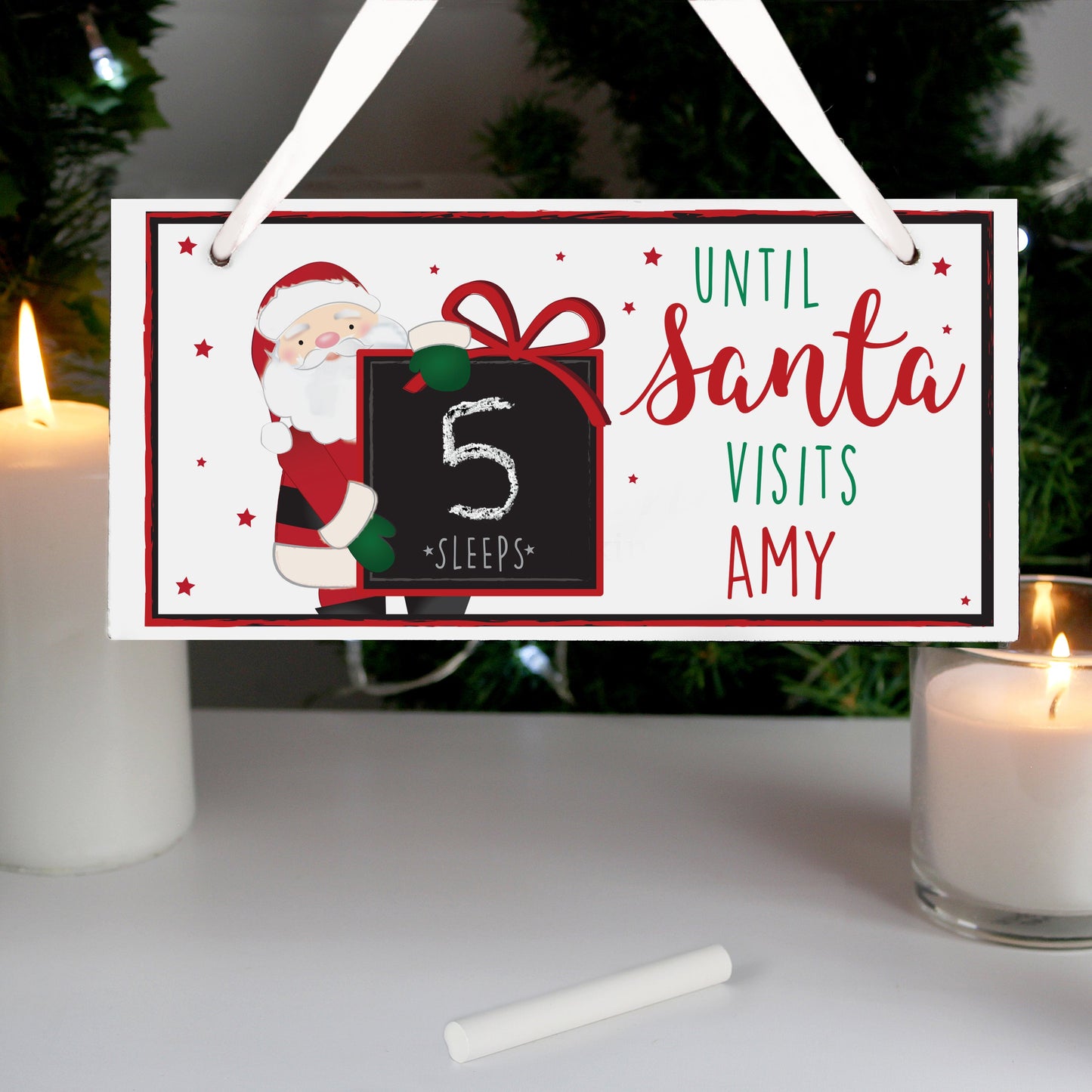Personalised Santa Christmas Chalk Countdown Sign: 2 - Signs & Plaques By Gift Moments