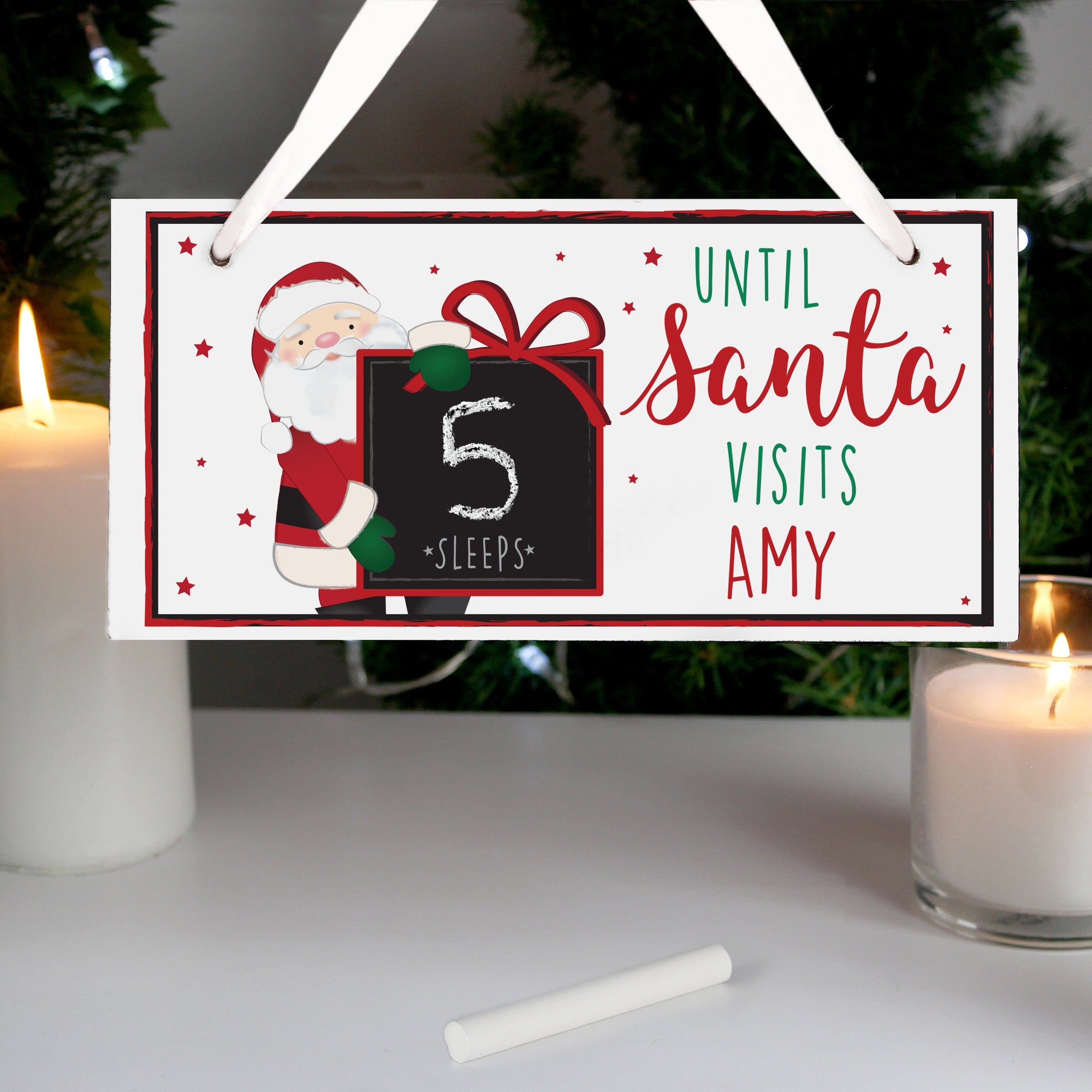 Personalised Santa Christmas Chalk Countdown Sign: 2 - Signs & Plaques By Gift Moments