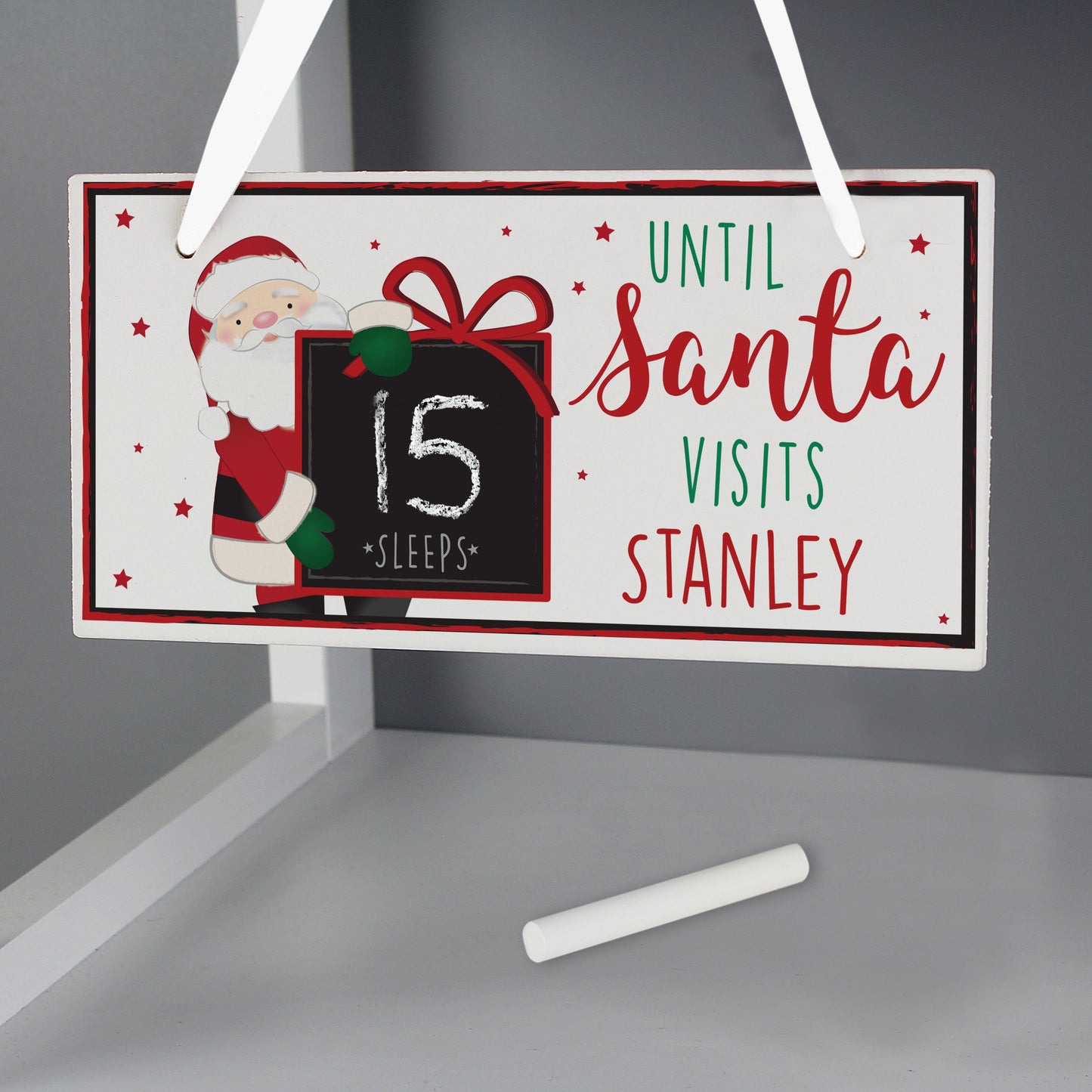 Personalised Santa Christmas Chalk Countdown Sign: 5 - Signs & Plaques By Gift Moments