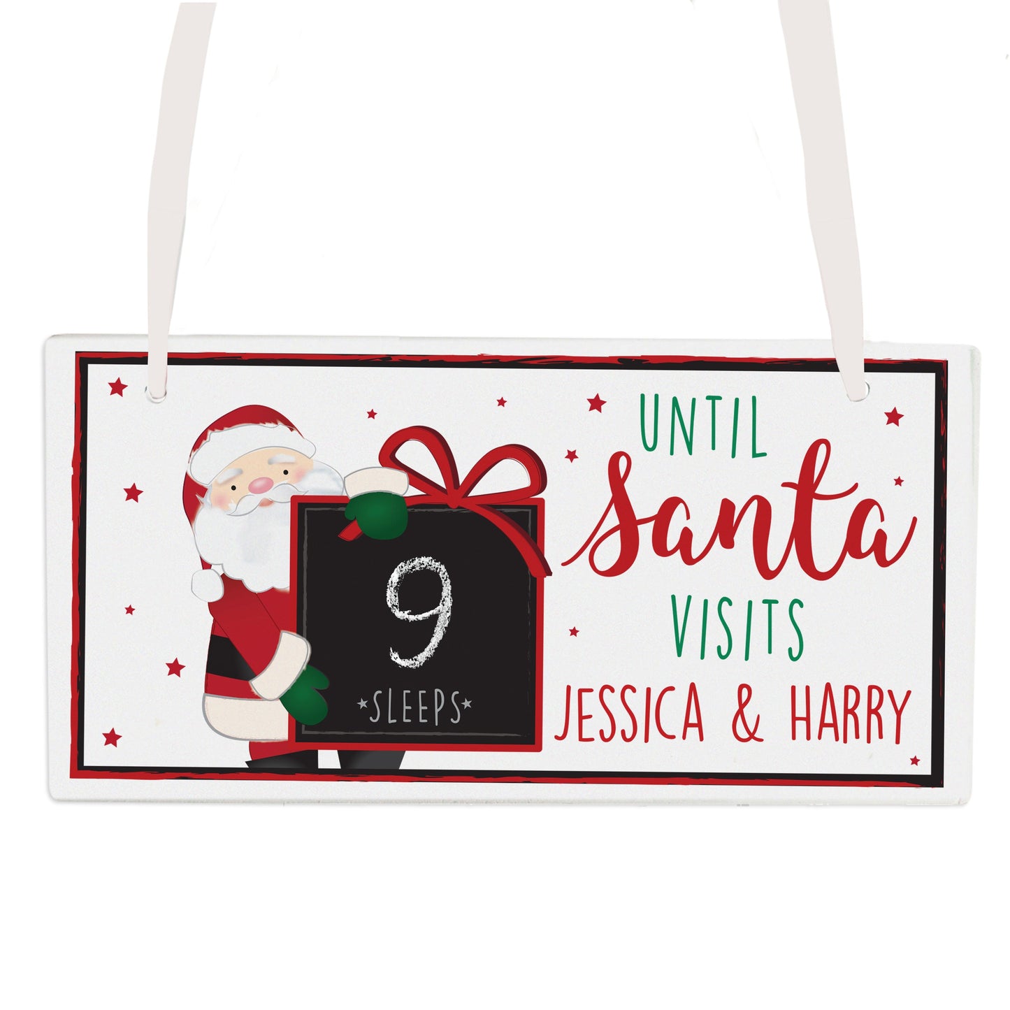 Personalised Santa Christmas Chalk Countdown Sign: 4 - Signs & Plaques By Gift Moments