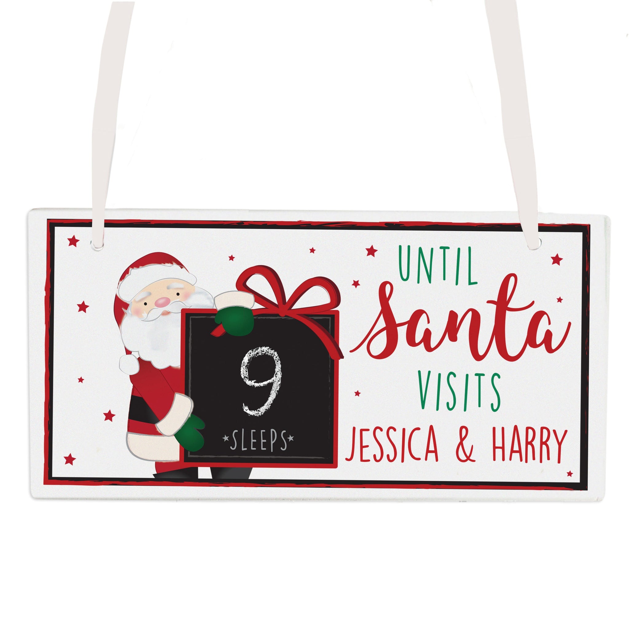 Personalised Santa Christmas Chalk Countdown Sign: 4 - Signs & Plaques By Gift Moments