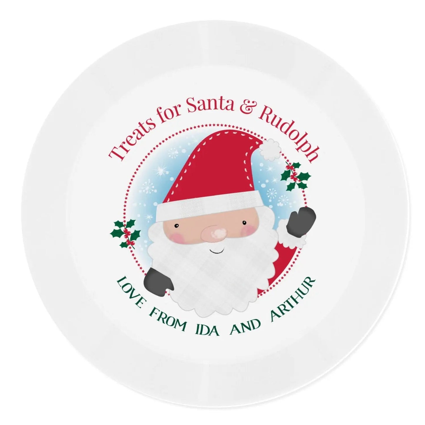 Personalised Santa Christmas Eve Mince Pie Plastic Plate: 3 - Christmas Decorations By Gift Moments