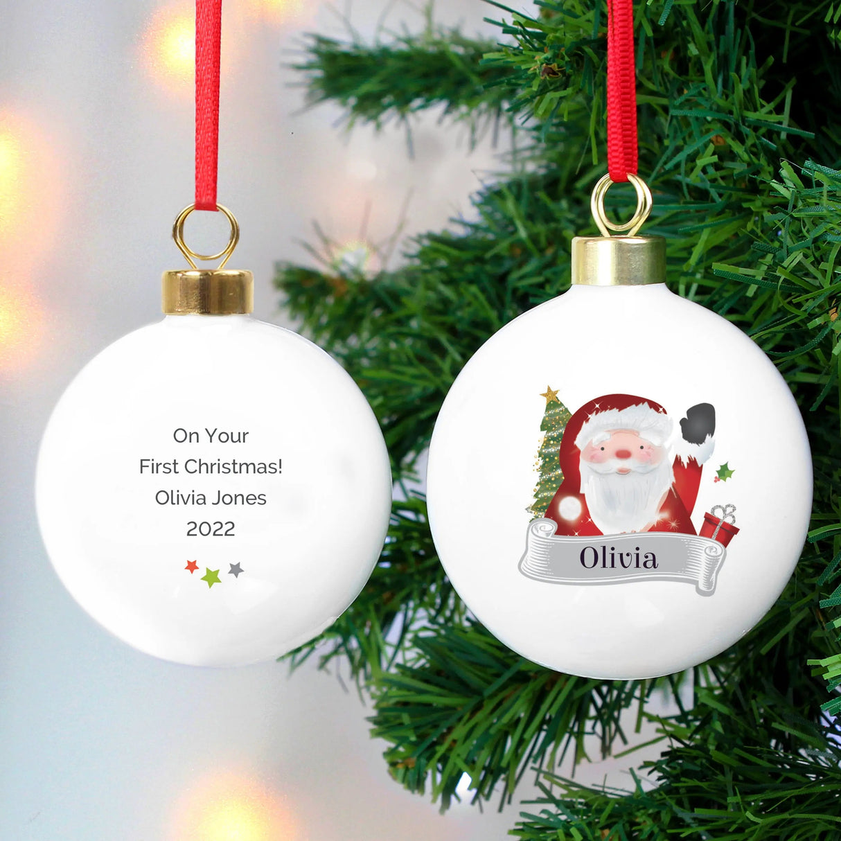 Personalised Santa Claus Christmas Bauble: 1 - Christmas Baubles By Gift Moments