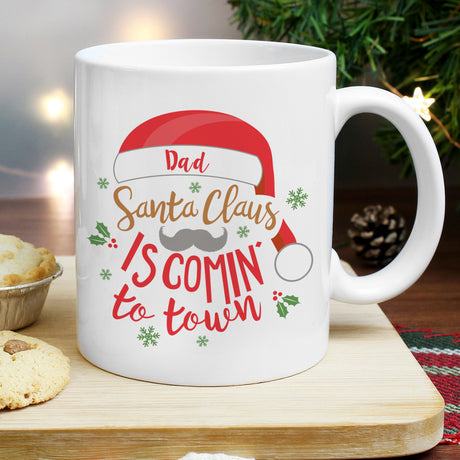 Personalised Santa Claus Is Comin To Town Mug: 2 - Mugs By Gift Moments