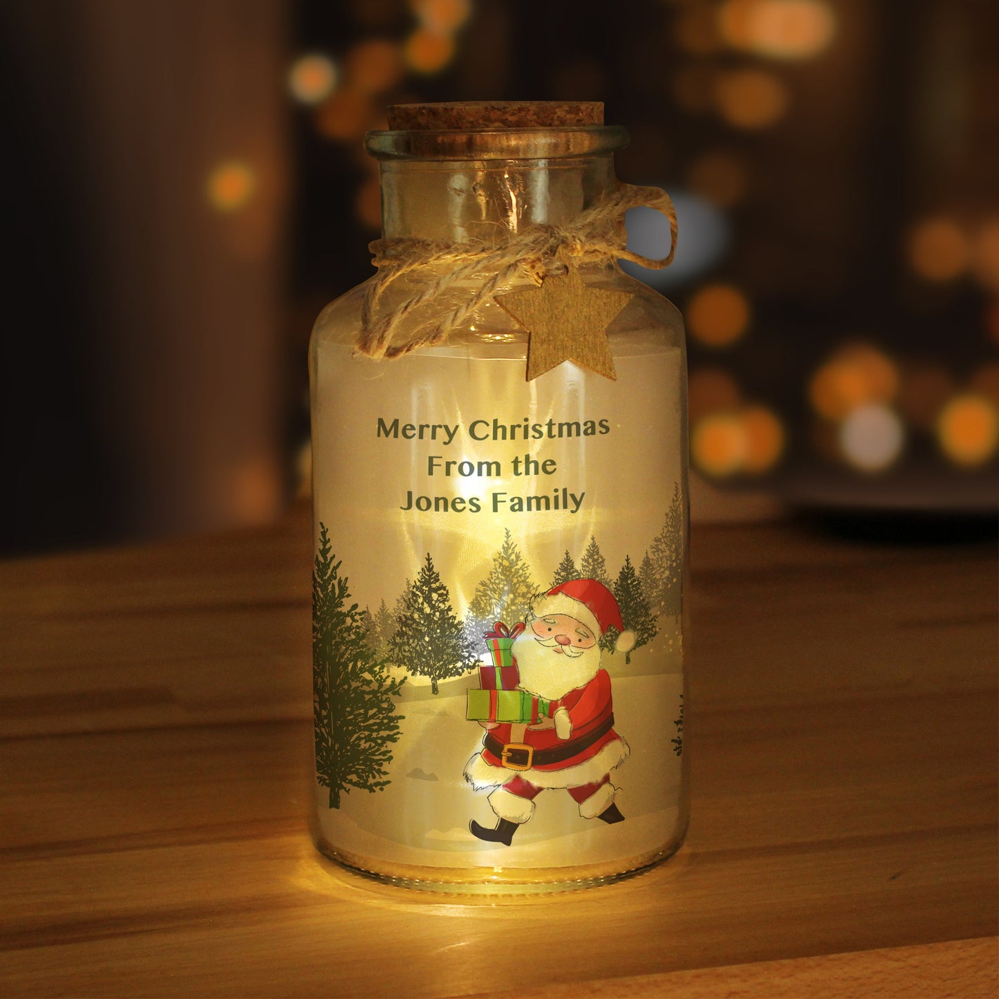 Personalised Santa LED Glass Jar: 1 - LED Lighting By Gift Moments