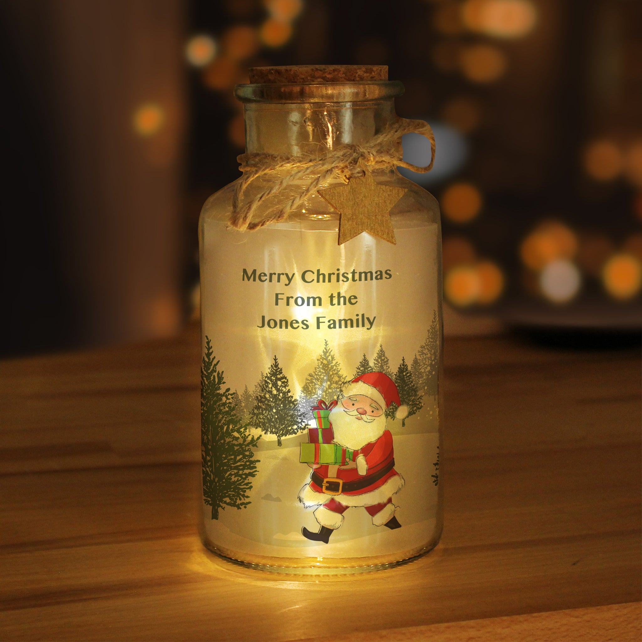 Personalised Santa LED Glass Jar: 1 - LED Lighting By Gift Moments