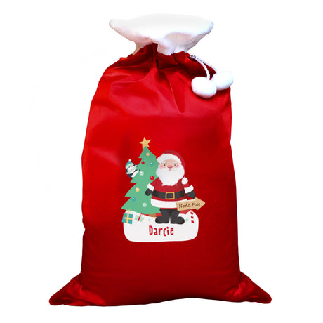 Personalised Santa Luxury Pom Pom Red Sack: 4 - Christmas Sacks By Gift Moments