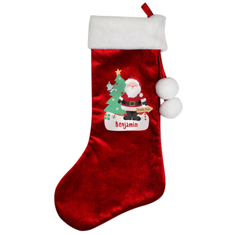 Personalised Santa Luxury Red Stocking: 3 - Christmas Stockings By Gift Moments