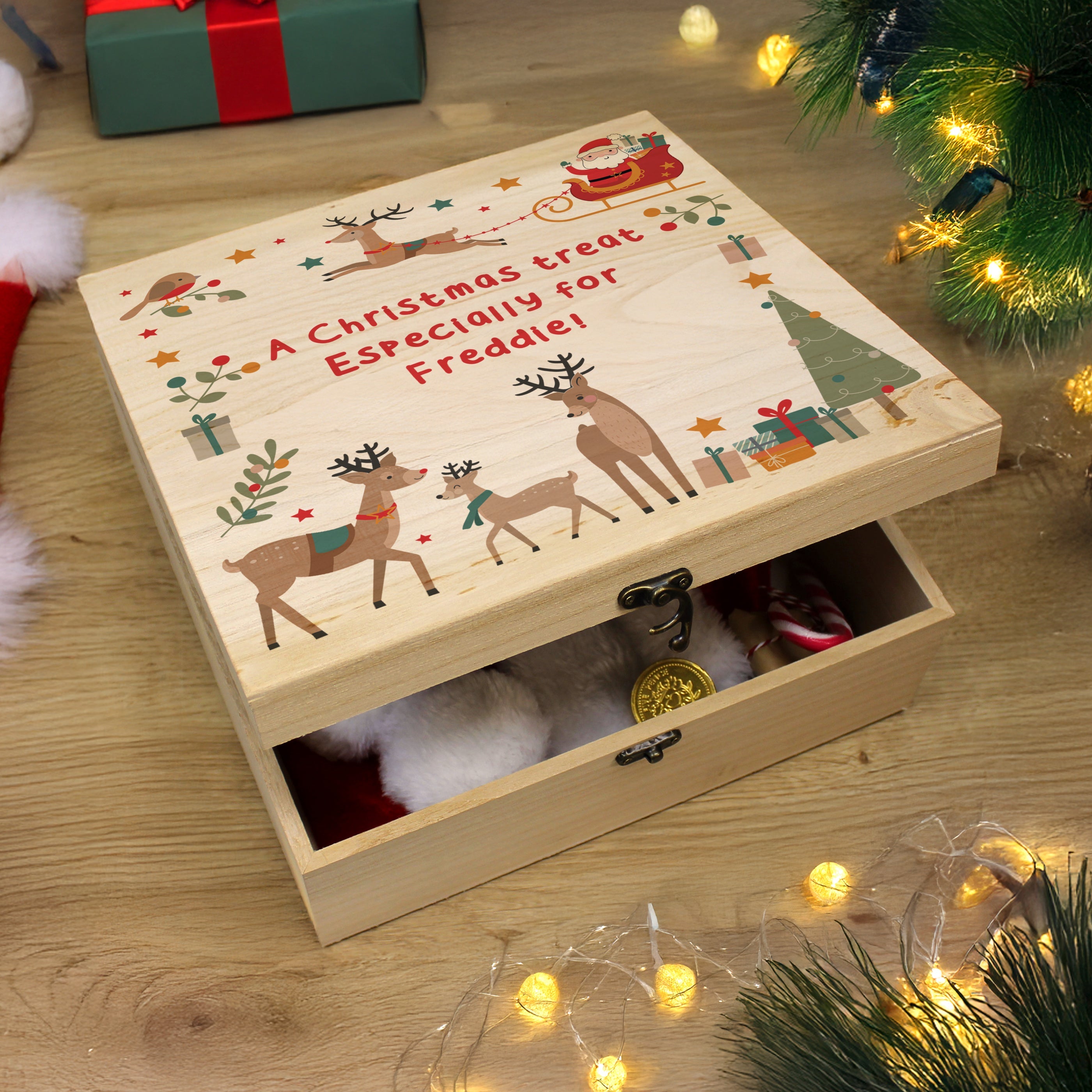 Personalised Santa & Reindeer Christmas Eve Box - Shop Storage At Gift Moments - 3
