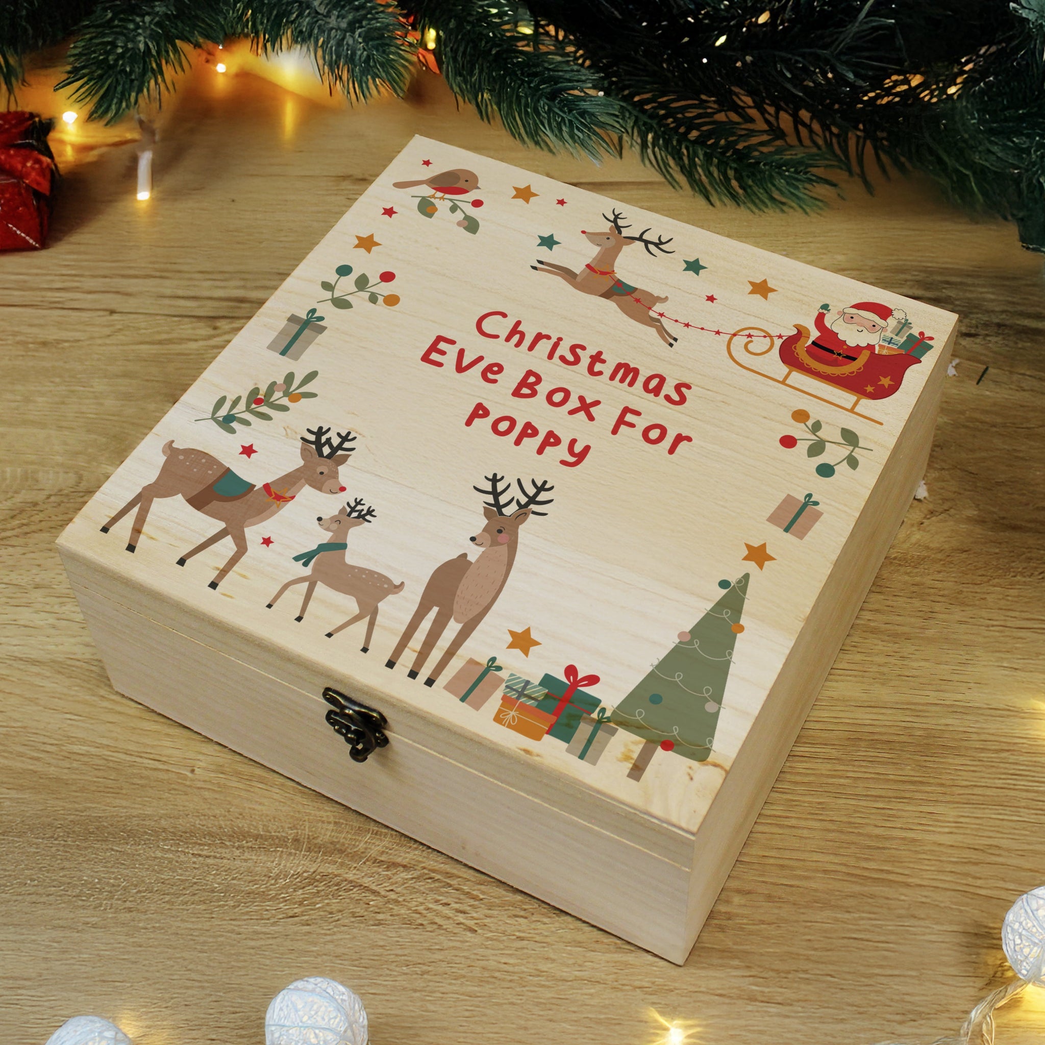 Personalised Santa & Reindeer Christmas Eve Box: 1 - Storage By Gift Moments