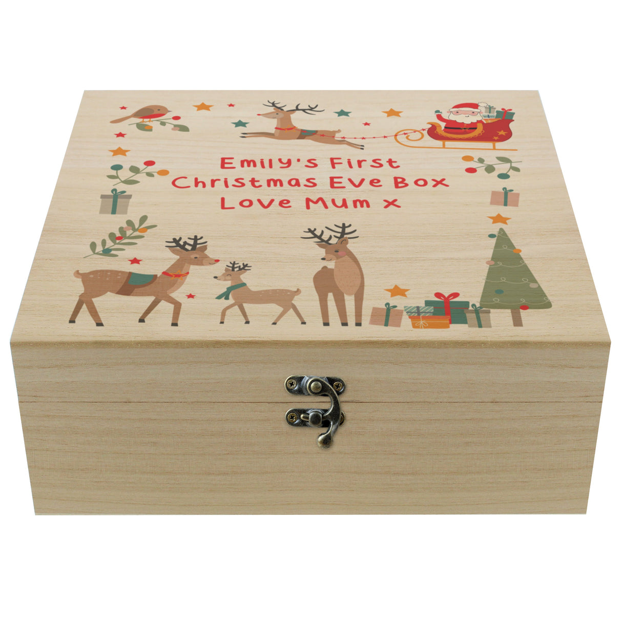 Personalised Santa & Reindeer Christmas Eve Box: 5 - Storage By Gift Moments
