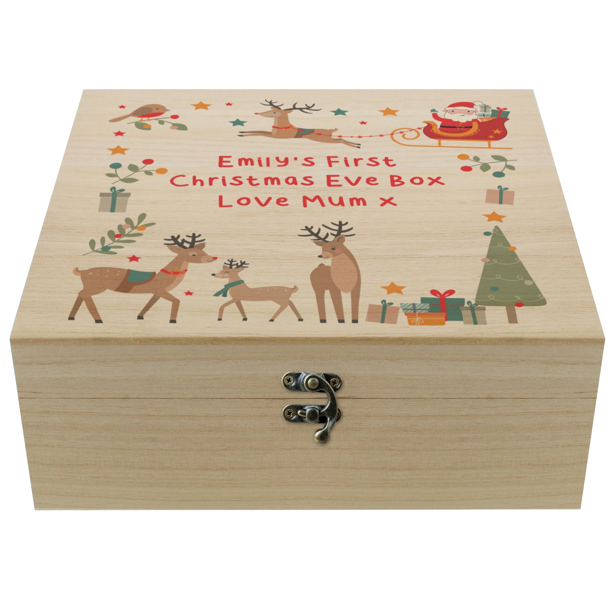 Personalised Santa & Reindeer Christmas Eve Box: 5 - Storage By Gift Moments